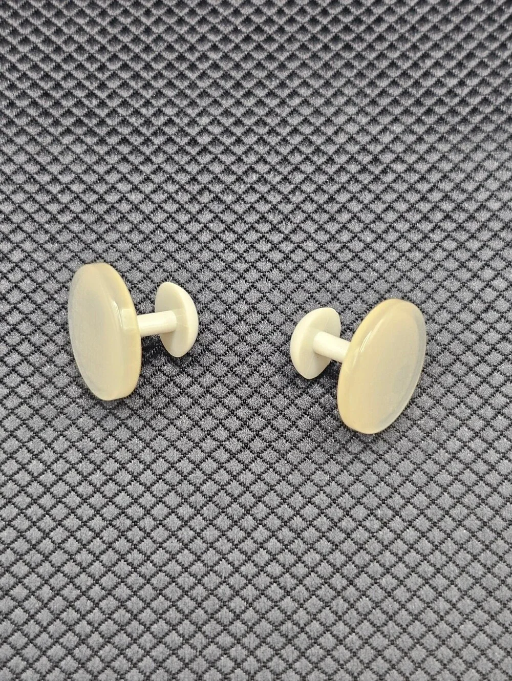 Small White Oval Plastic Shirt Collar Stays Set of 2